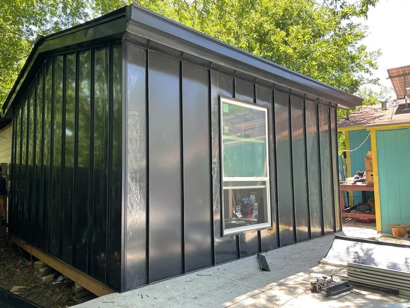 Black standing seam metal wall panels for Metal Roof Installation in Duncan